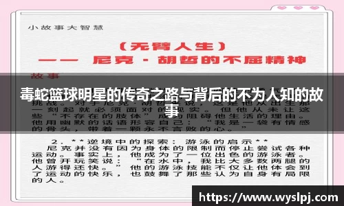 毒蛇篮球明星的传奇之路与背后的不为人知的故事